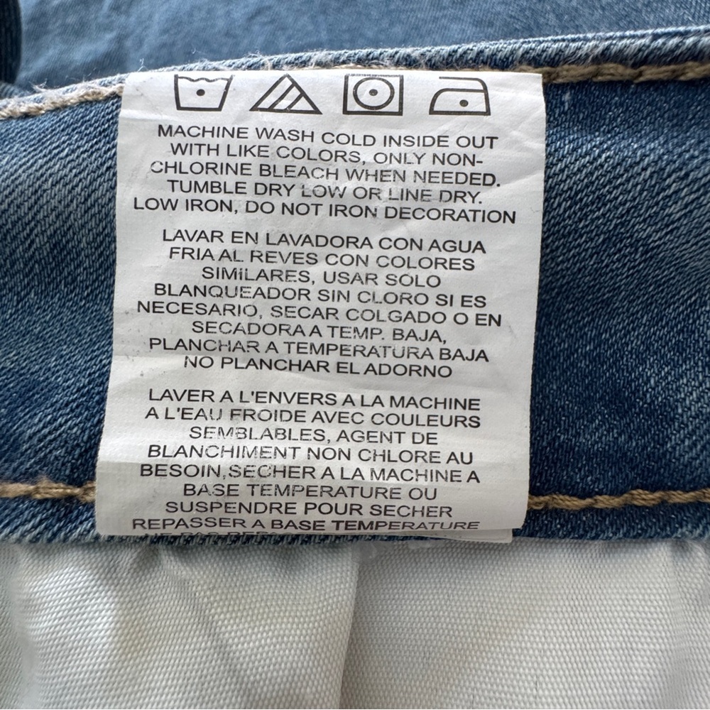 Wrangler Low Rise Straight Leg Jeans 13/14x34 Light Wash Western Stretch Denim - Picture 7 of 16